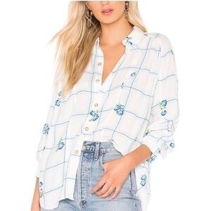 Free people “Window to my heart” button down shirt